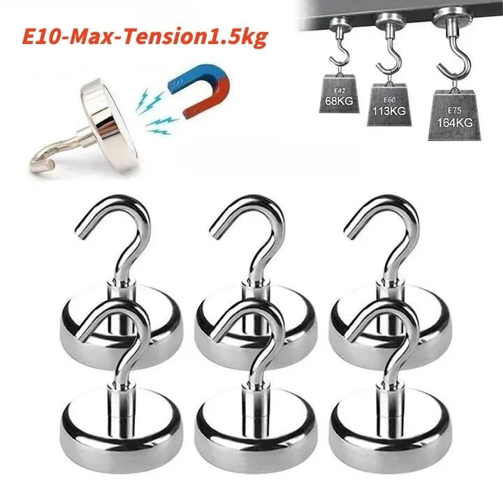 Strong Magnetic Utility Hooks – 10 Pack