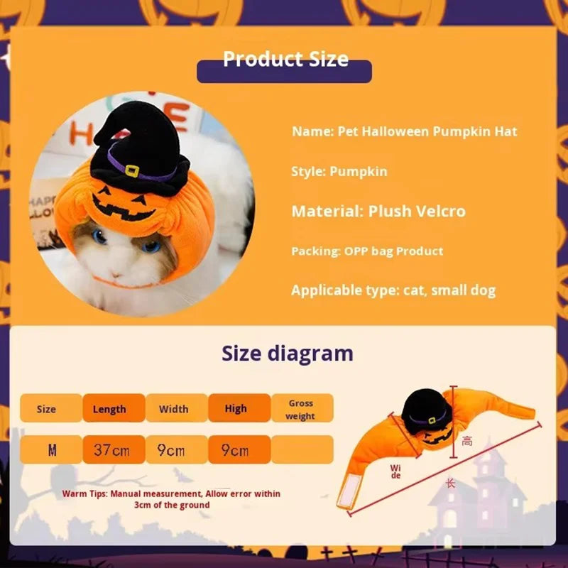 Pumpkin Halloween Pet Hat
