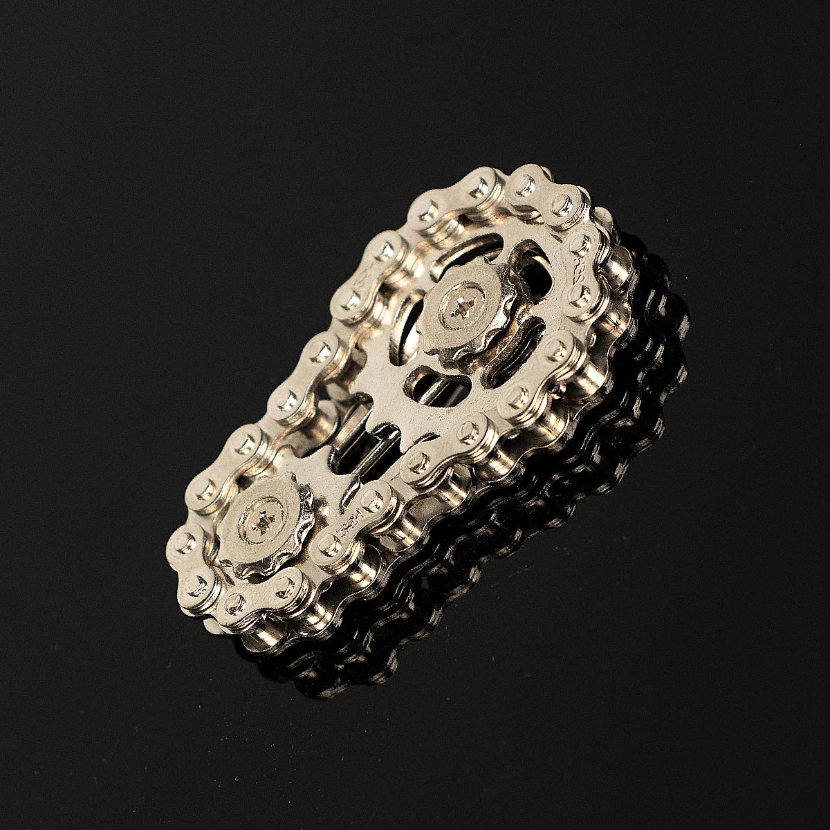 Bicycle Chain Finger Spinner – Stainless Steel Gear Fidget