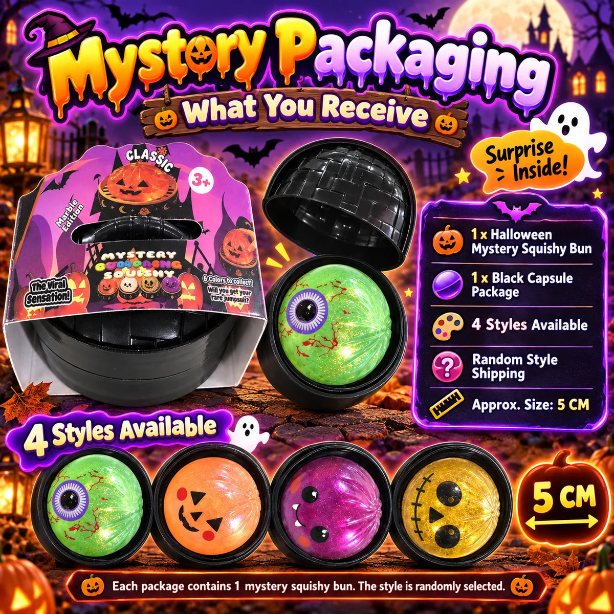 Halloween Dumpling Squishy with Steamer Basket