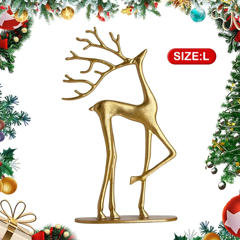 Modern Reindeer Holiday Figurine