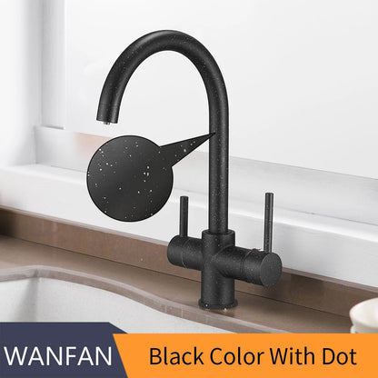Black Dual-Handle Kitchen Faucet – WF-0180