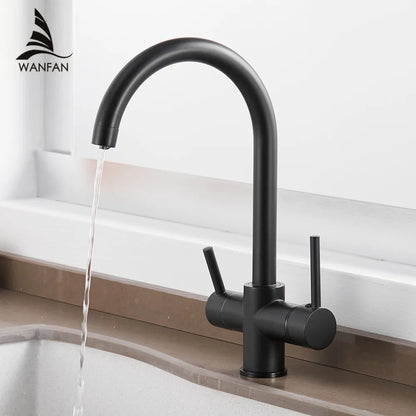 Black Dual-Handle Kitchen Faucet – WF-0180