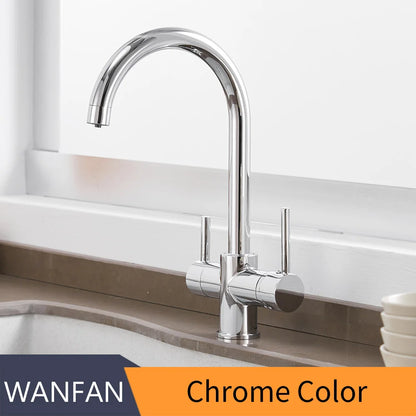 Black Dual-Handle Kitchen Faucet – WF-0180