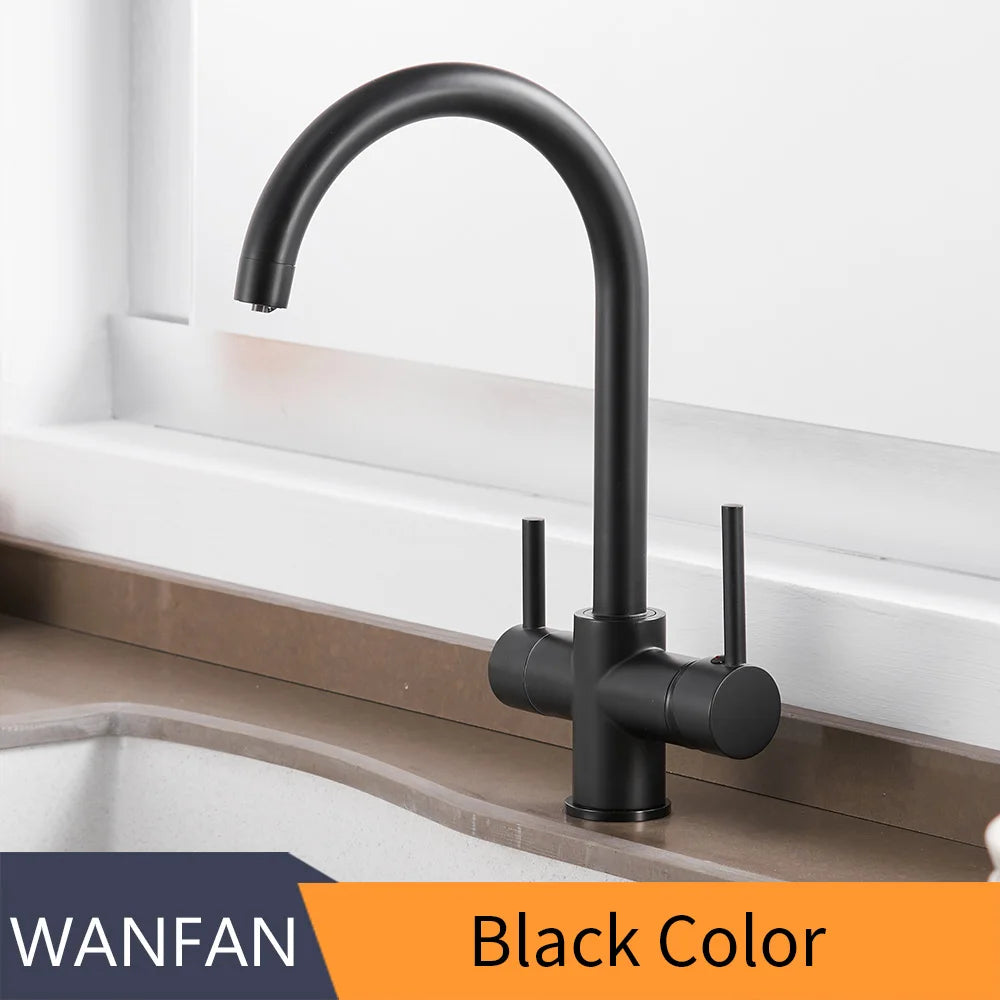Black Dual-Handle Kitchen Faucet – WF-0180