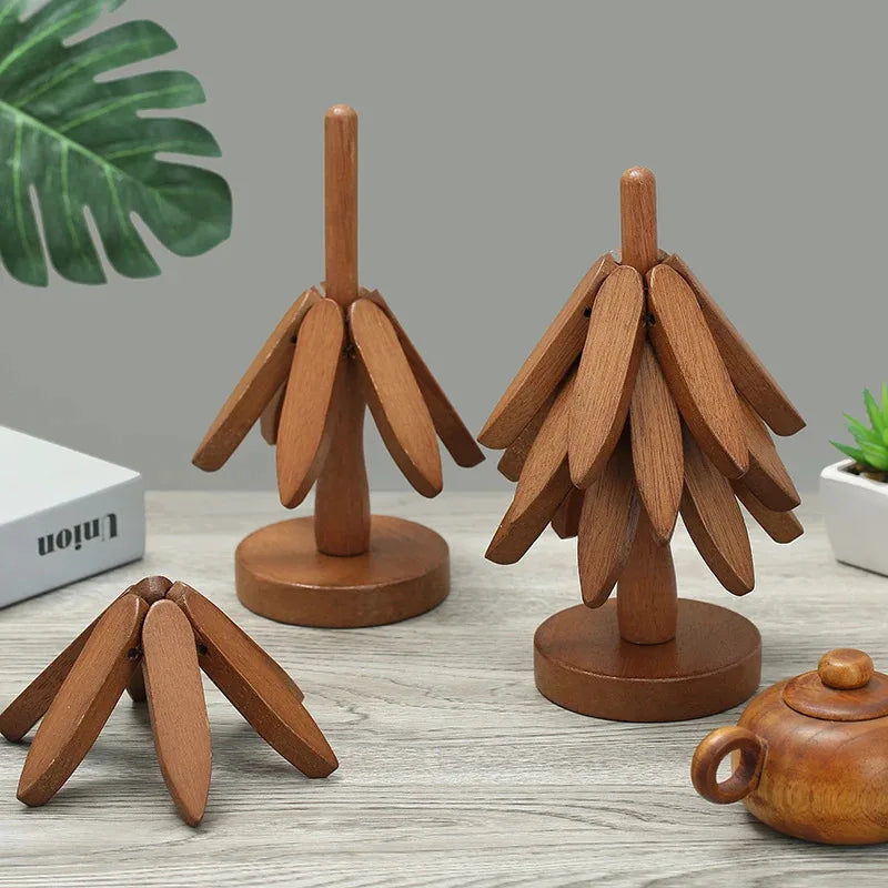 Wooden Christmas Tree Trivet