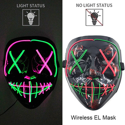LED Light-Up Neon Halloween Mask