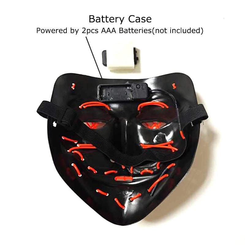 LED Light-Up Neon Halloween Mask