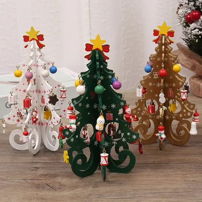 Wooden Christmas Tree Tabletop Ornament