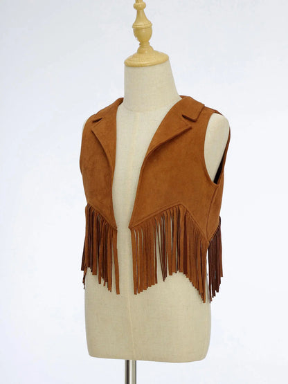 Kids Western Fringe Costume Vest