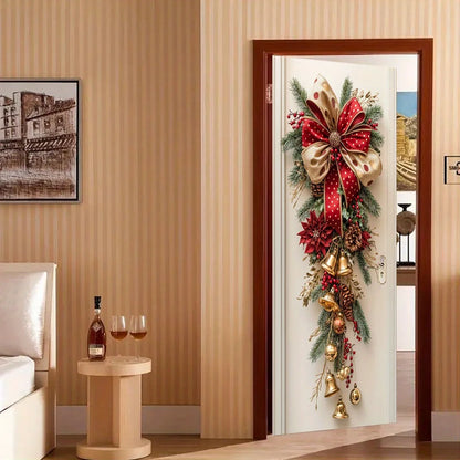 Red Bell & Greenery Christmas Wall Hanging