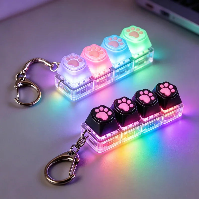 LED Keyboard Clicker Fidget Keychain