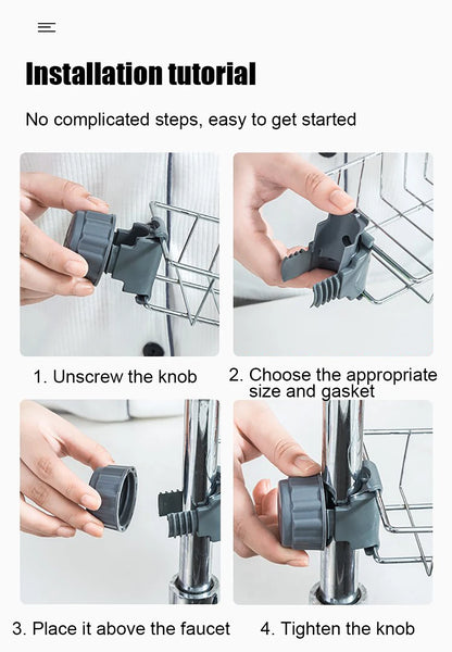 Faucet-Mounted Sink Sponge & Towel Organizer