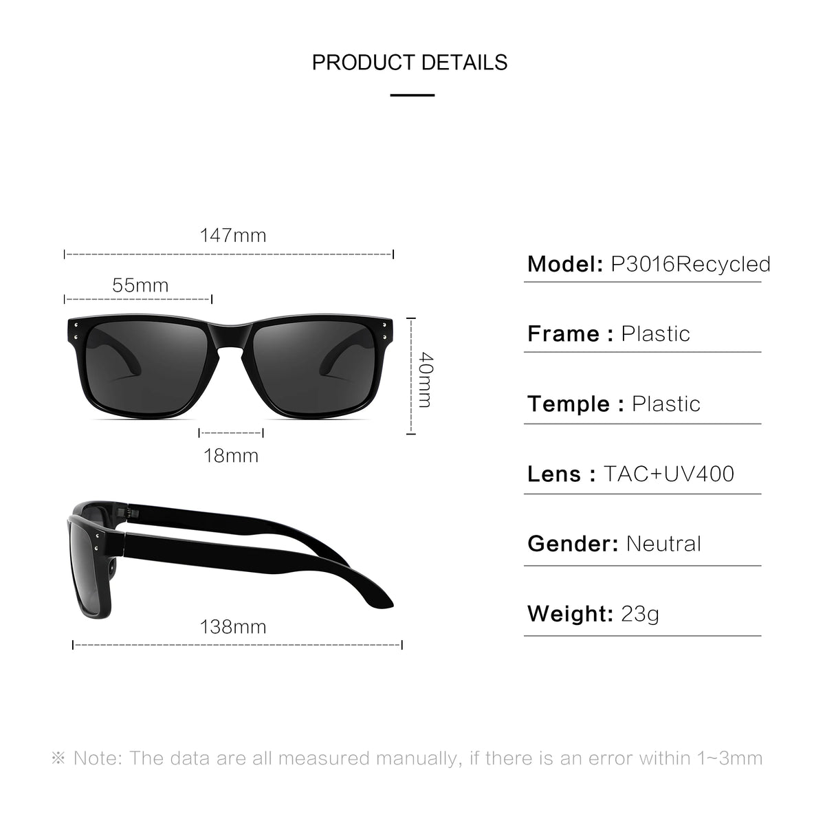 Square Polarized Sunglasses – UV400