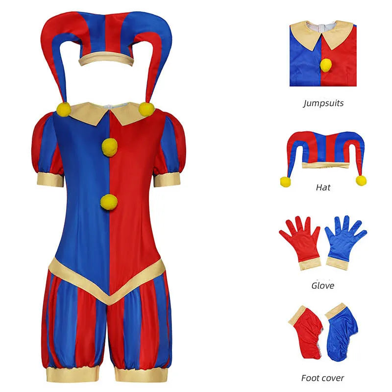 Pomni Circus Cosplay Costume Set – Kids & Adults