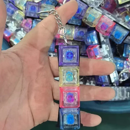 LED Keyboard Clicker Fidget Keychain