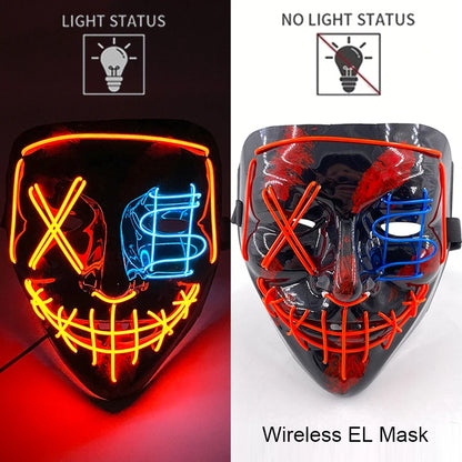 LED Light-Up Neon Halloween Mask