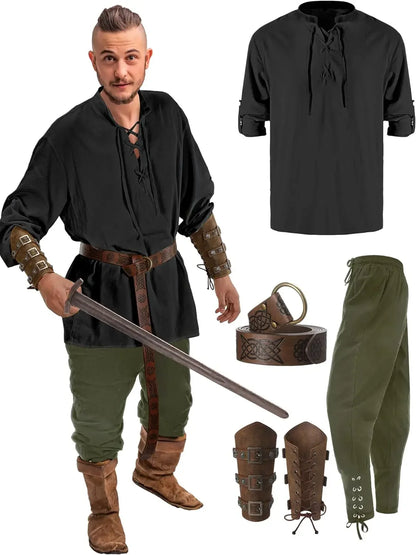 4-Piece Men’s Renaissance Pirate Costume Set