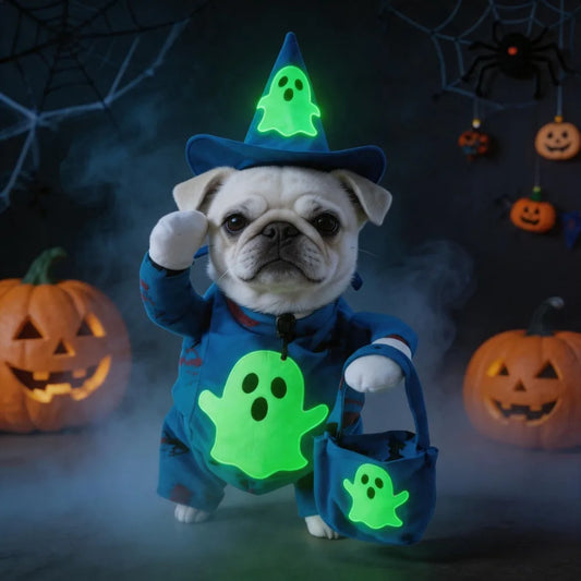 Fluorescent Ghost Pet Halloween Costume