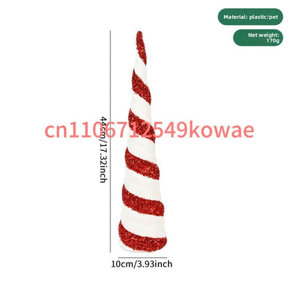 Festive Conical Christmas Tree Tabletop Decor