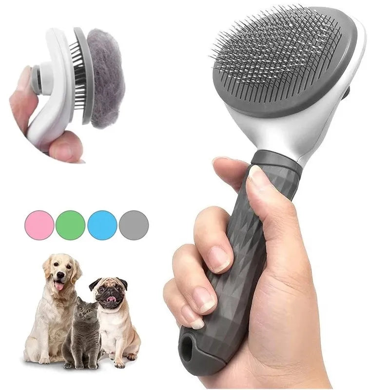 Self-Cleaning Pet Grooming Brush for Dogs & Cats