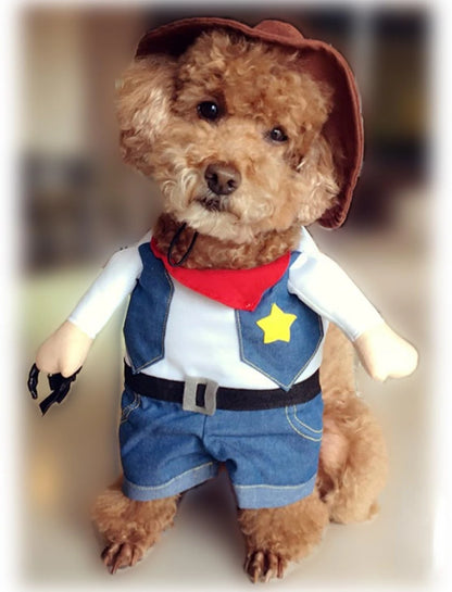 Cowboy Pet Costume with Hat – Cats & Small Dogs