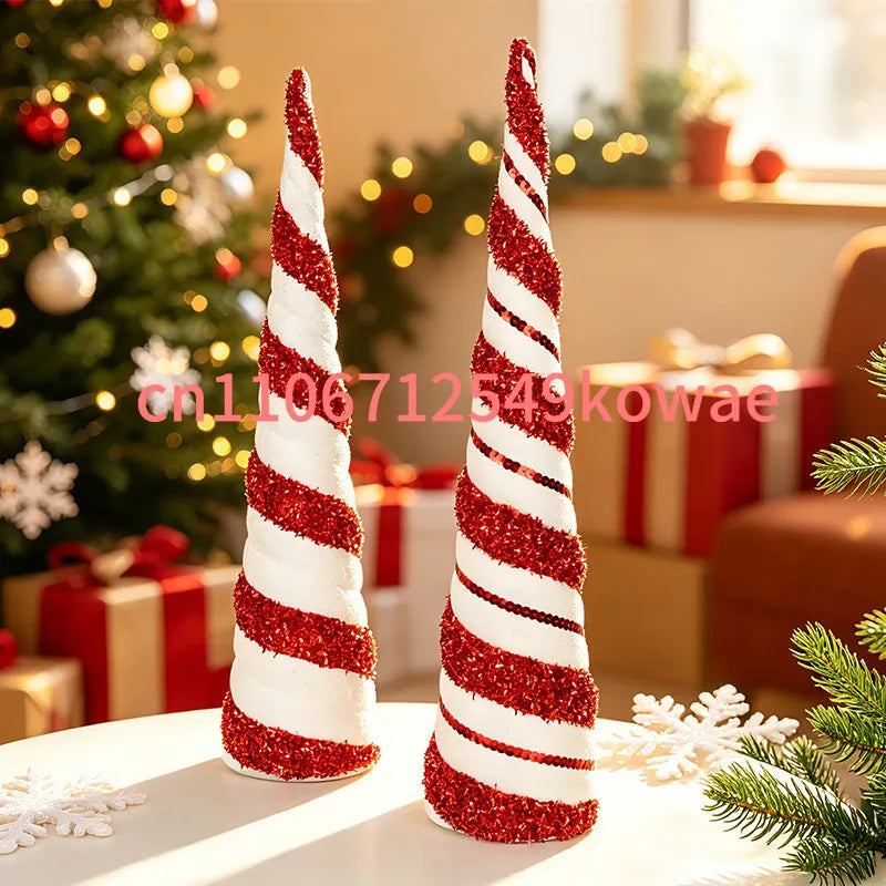 Festive Conical Christmas Tree Tabletop Decor