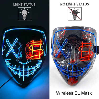 LED Light-Up Neon Halloween Mask