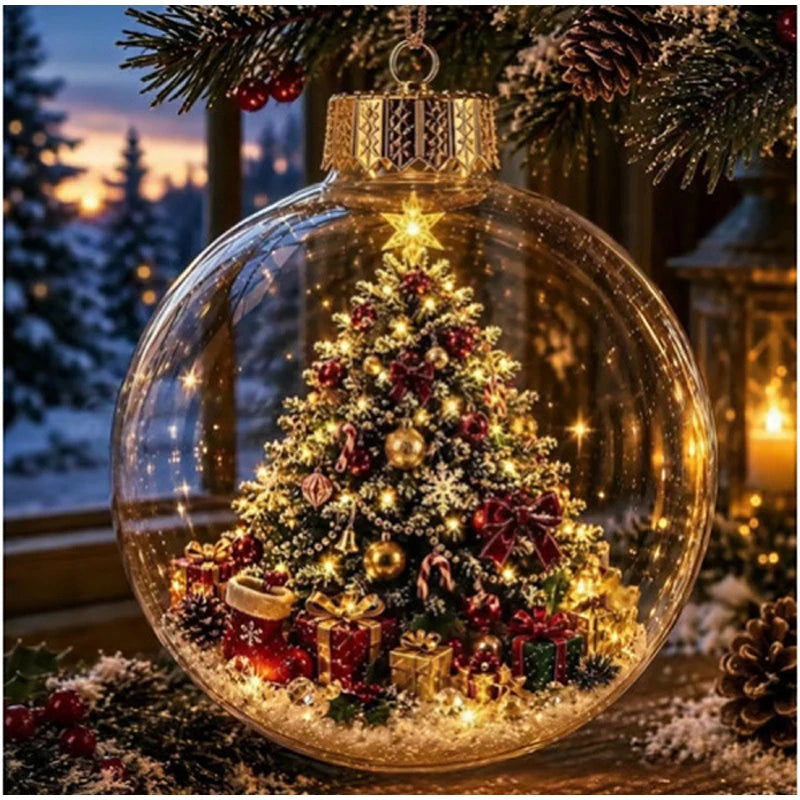 Light-Up Christmas Scene Ornament Ball – 10 cm