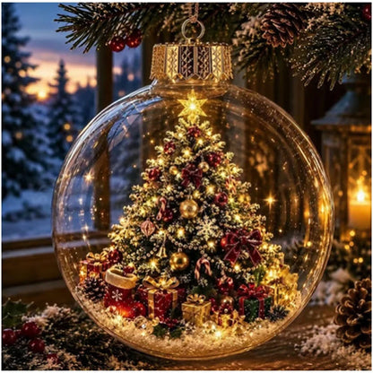 Light-Up Christmas Scene Ornament Ball – 10 cm
