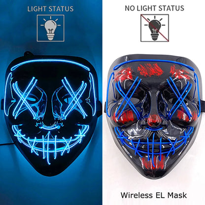 LED Light-Up Neon Halloween Mask