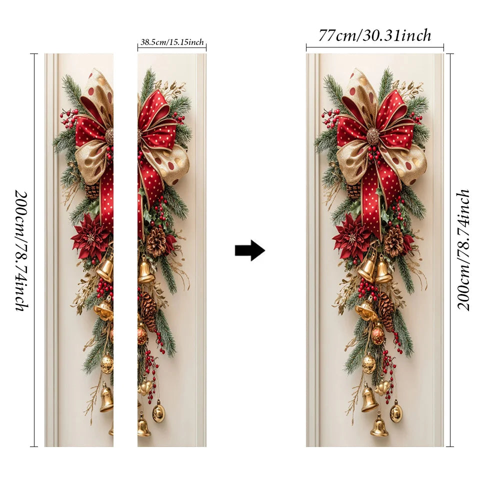 Red Bell & Greenery Christmas Wall Hanging