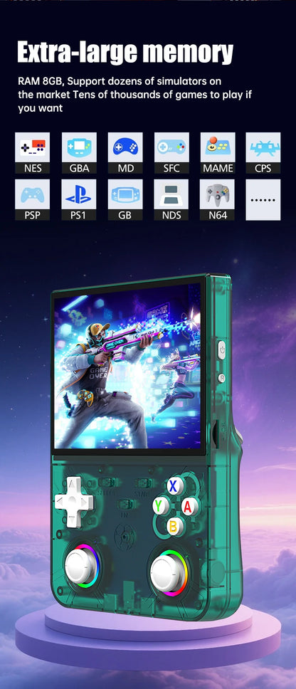 R36 Ultra X Handheld Game Console – 4.5" IPS, 64GB/128GB