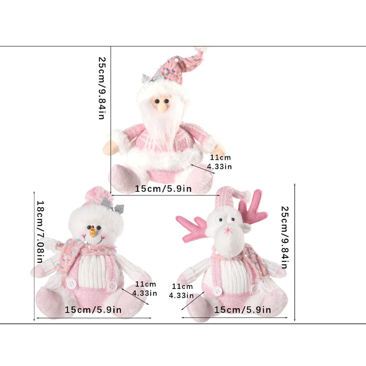 Sequined Christmas Character Hanging Dolls