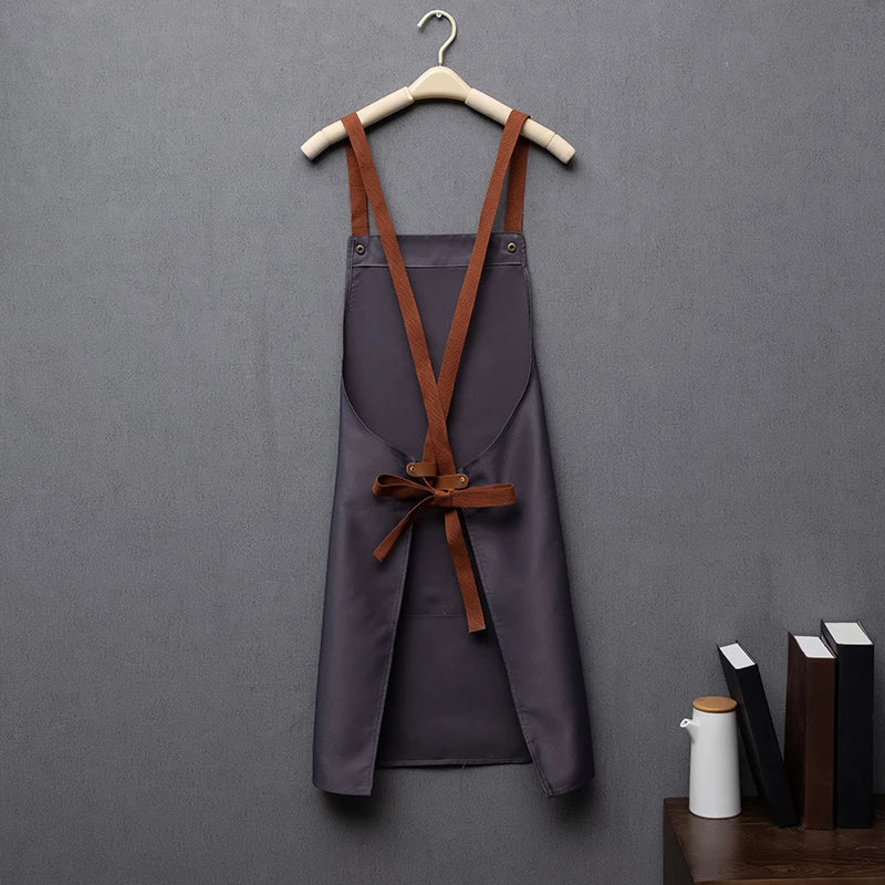 Custom Logo Canvas Kitchen Apron with Pockets