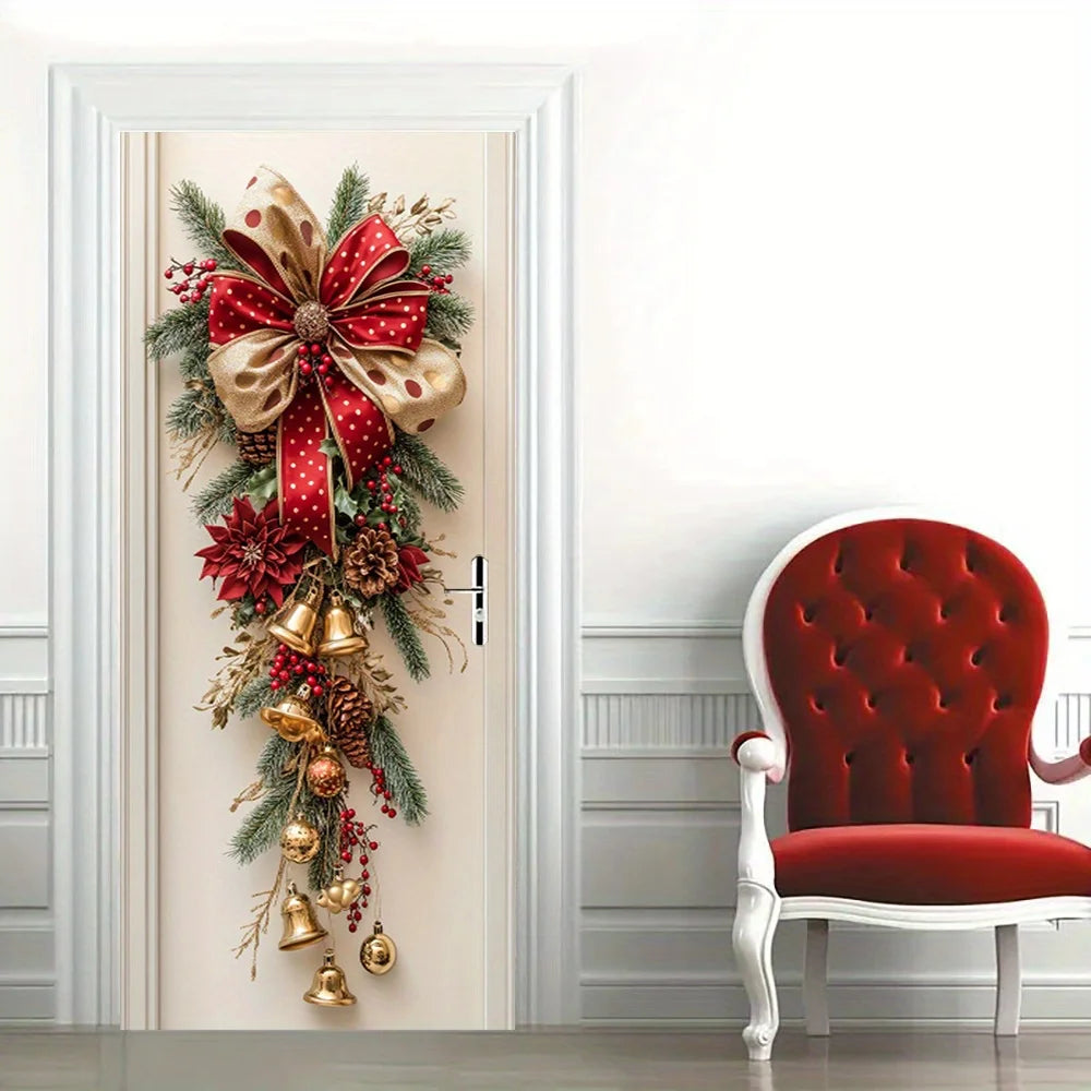 Red Bell & Greenery Christmas Wall Hanging