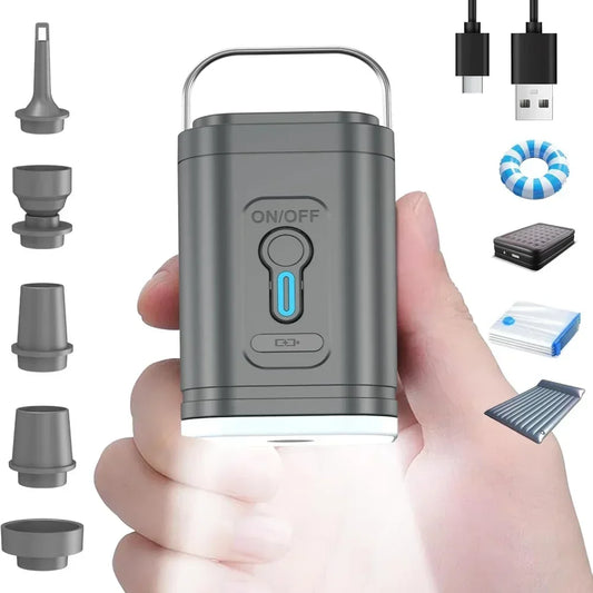 Portable USB Rechargeable Air Pump with Light