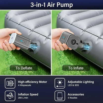 Portable USB Rechargeable Air Pump with Light