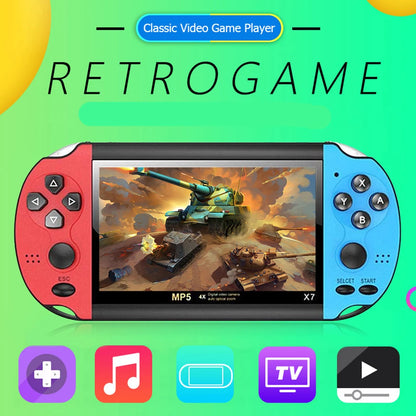 X7 Retro Handheld Game Console – 4.3", 1000 Games
