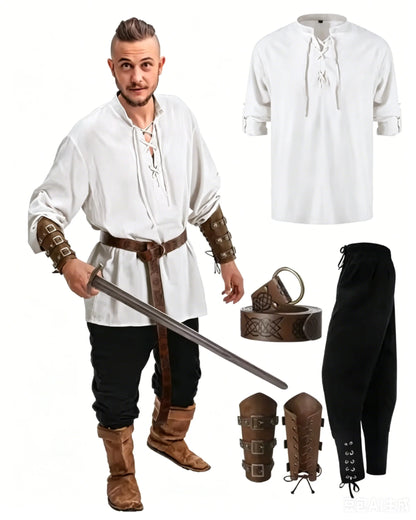 4-Piece Men’s Renaissance Pirate Costume Set