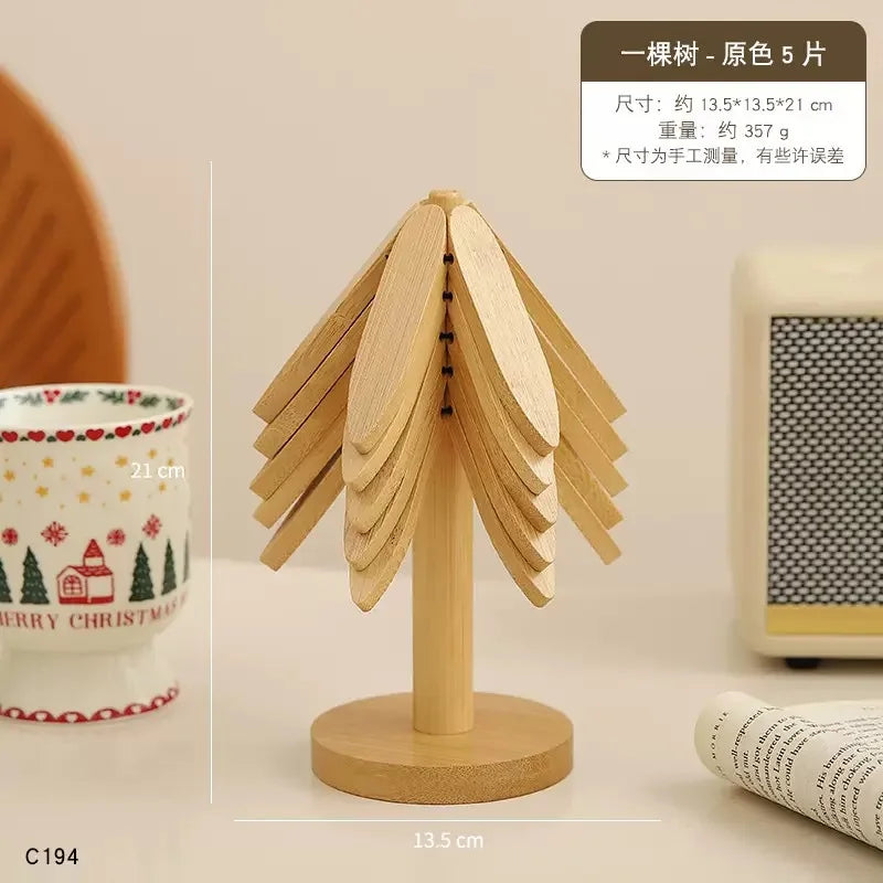 Wooden Christmas Tree Trivet
