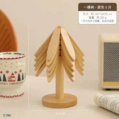 Wooden Christmas Tree Trivet