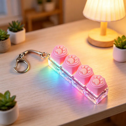 LED Keyboard Clicker Fidget Keychain
