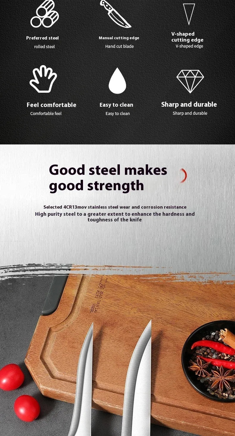 Stainless Steel Fillet & Boning Knife with Wood Handle