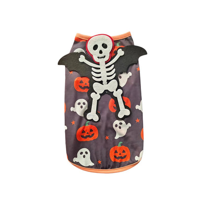 Pumpkin & Bat Print Pet Halloween Vest
