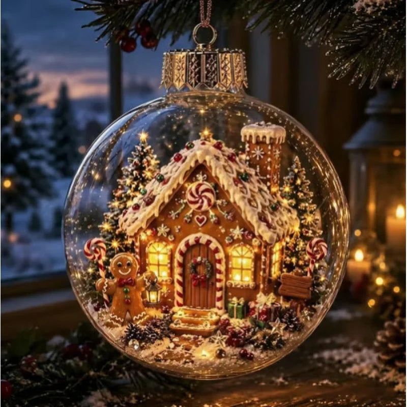 Light-Up Christmas Scene Ornament Ball – 10 cm