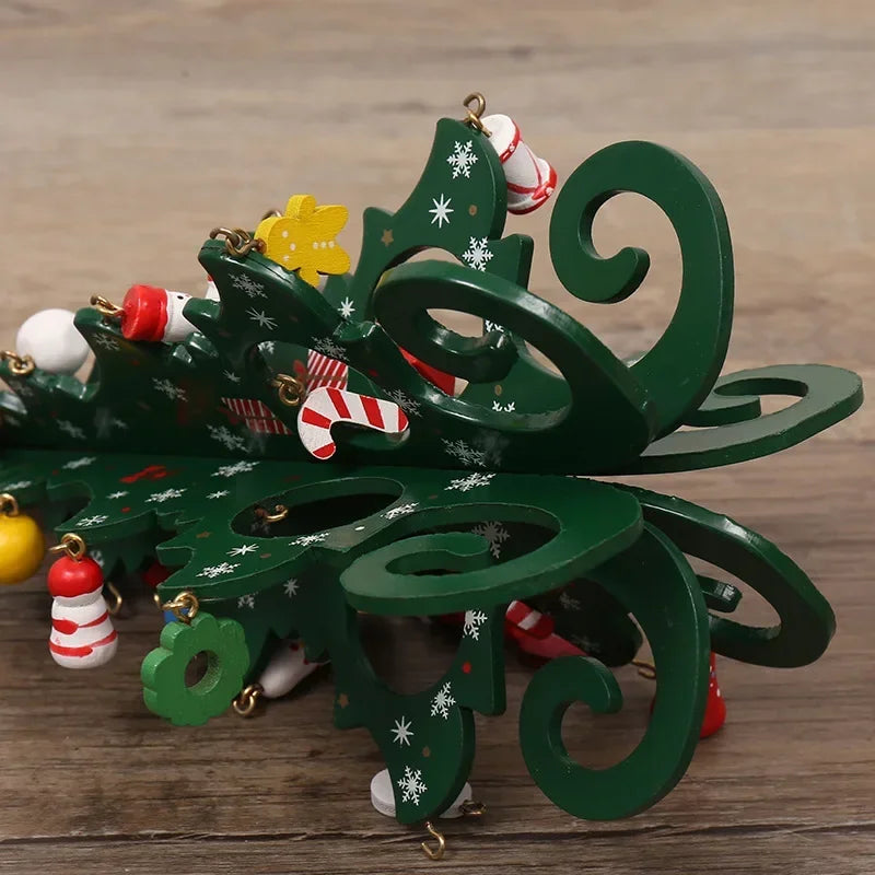 Wooden Christmas Tree Tabletop Ornament