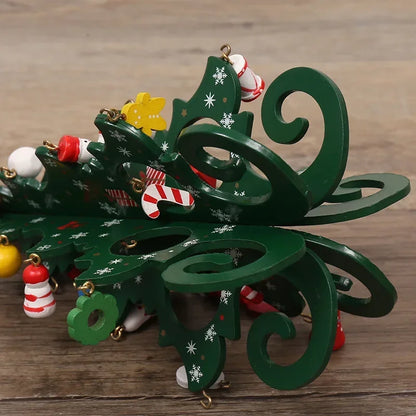 Wooden Christmas Tree Tabletop Ornament