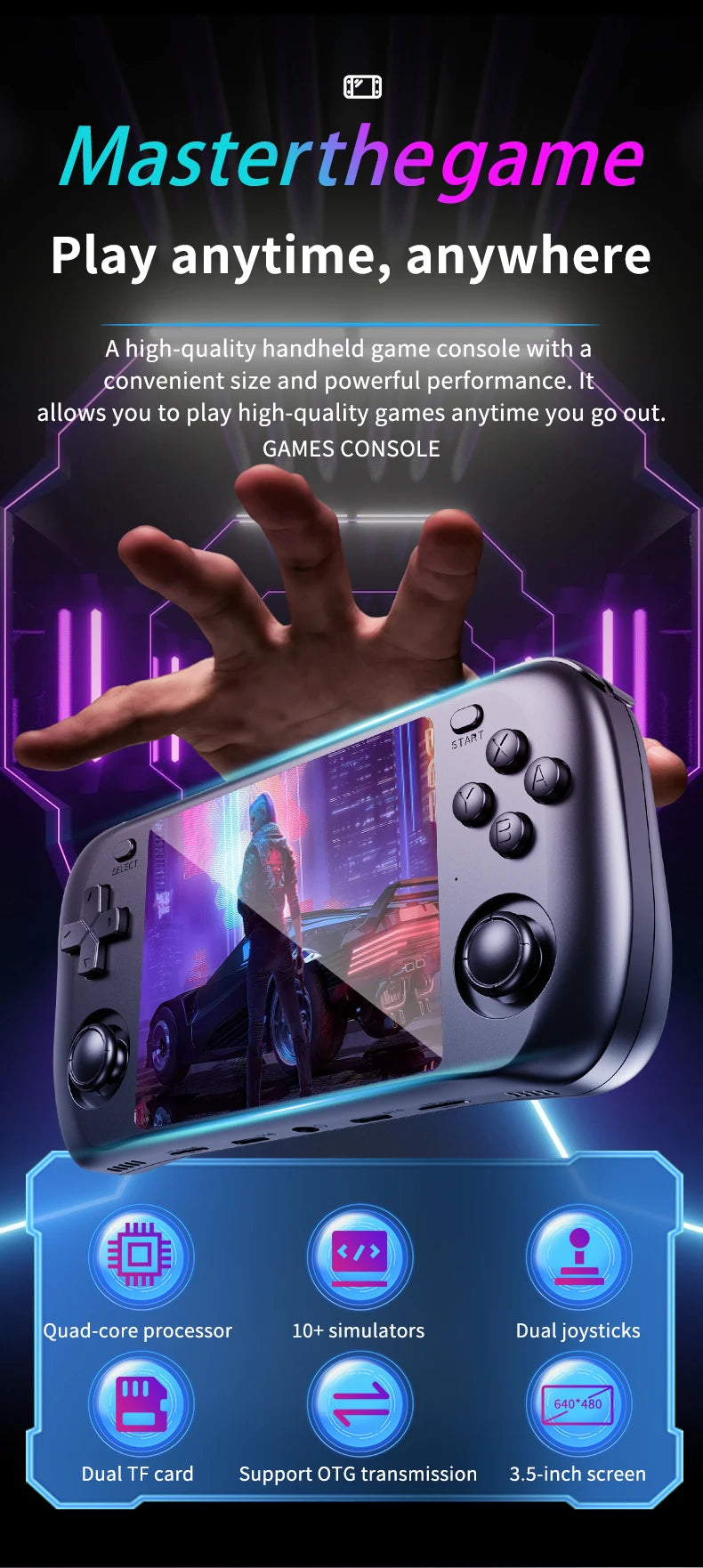H36S Retro Handheld Game Console – 3.5" IPS, 64GB/128GB