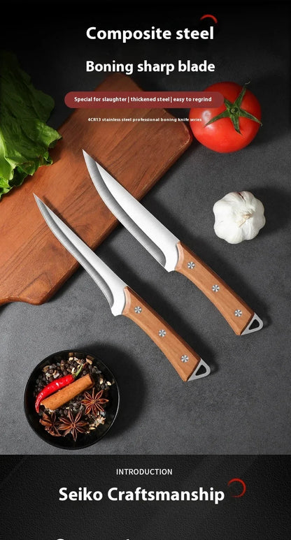 Stainless Steel Fillet & Boning Knife with Wood Handle